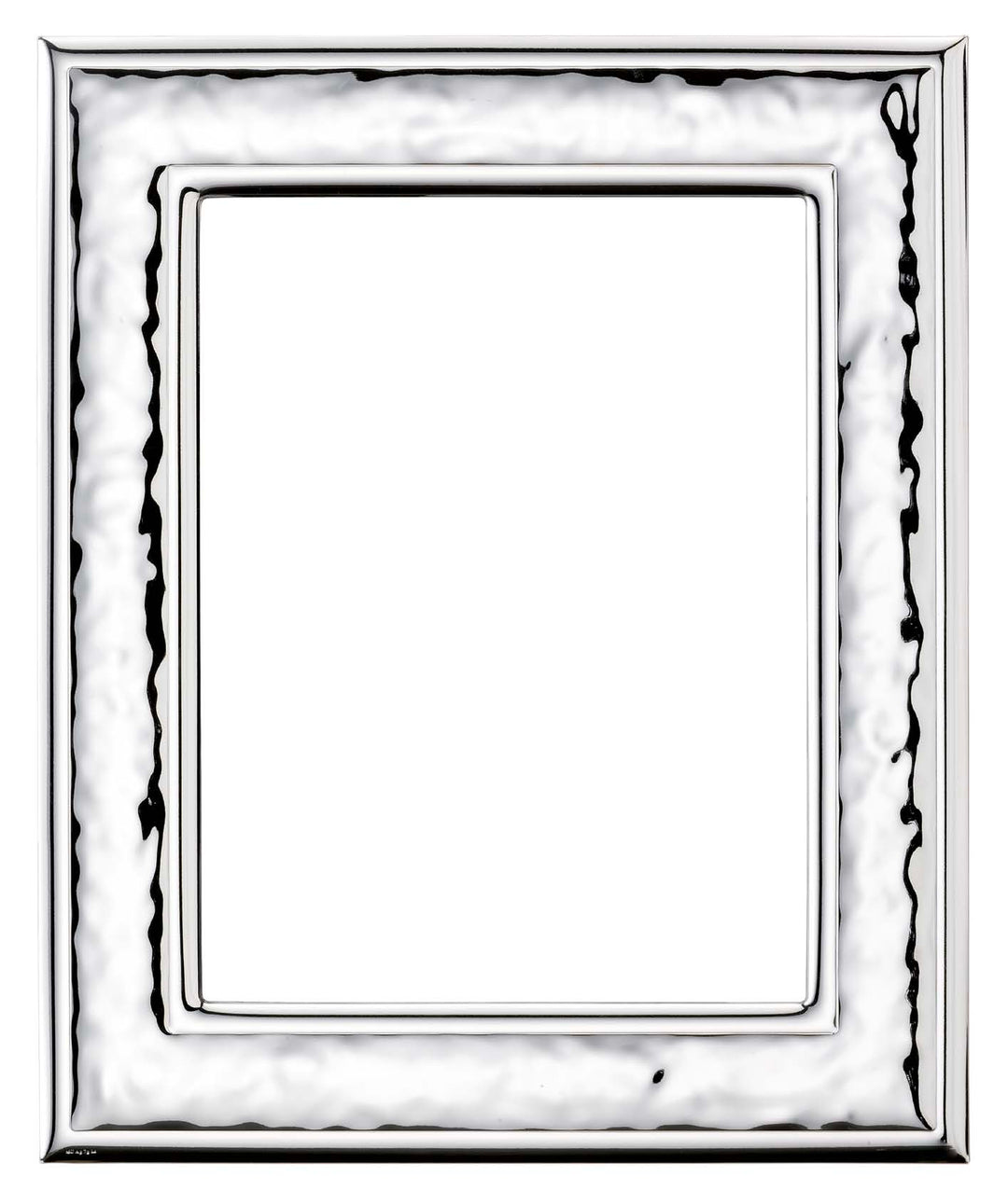 Sovrani dvoulaminátový fotorámeček lesklý stříbrný s bílým dřevěným zadním dílem 18x24cm B685