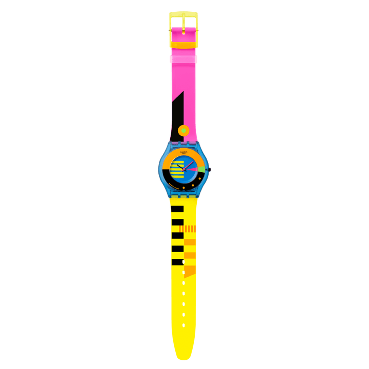 Relógio Swatch NEON FLUMOTIONS Originals Pele 34mm SS08S101