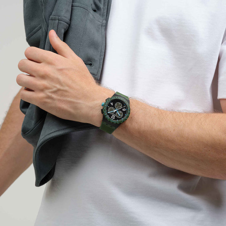 Relógio Swatch OLIVE RUSH Originals Chrono 42mm SUSB421