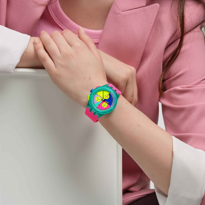 Swatch-Uhr NEON FLASH ARROW Originals Chrono 42mm SUSG408