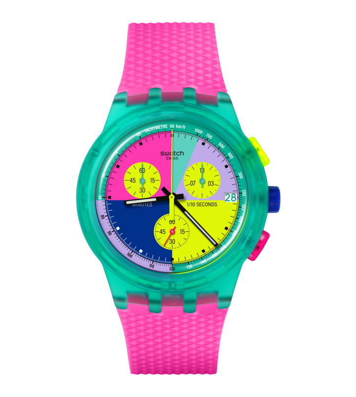 Swatch-Uhr NEON FLASH ARROW Originals Chrono 42mm SUSG408