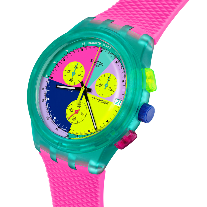 Swatch-Uhr NEON FLASH ARROW Originals Chrono 42mm SUSG408