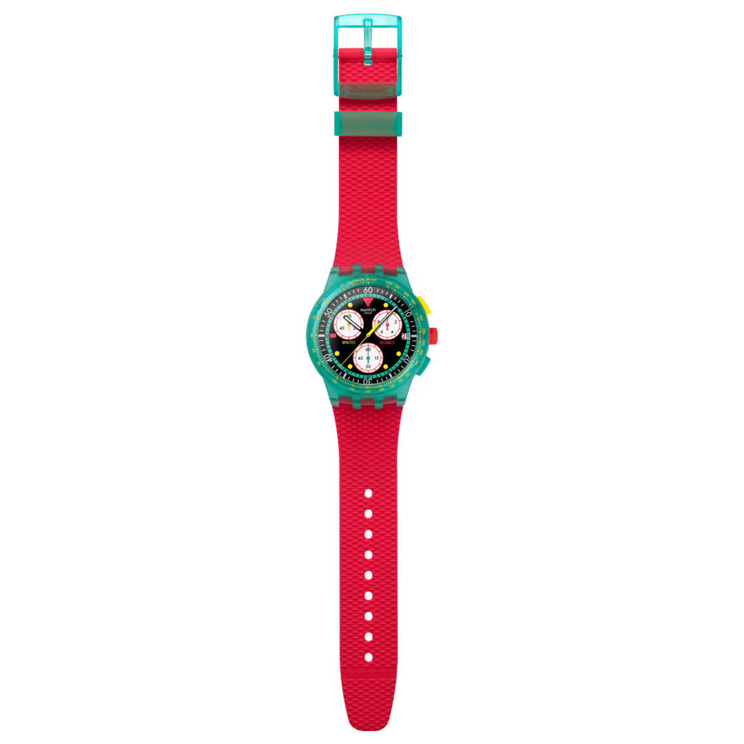 Swatch-Uhr NEON EMERALD CHRONO Originals Chorno 42 mm SUSG409