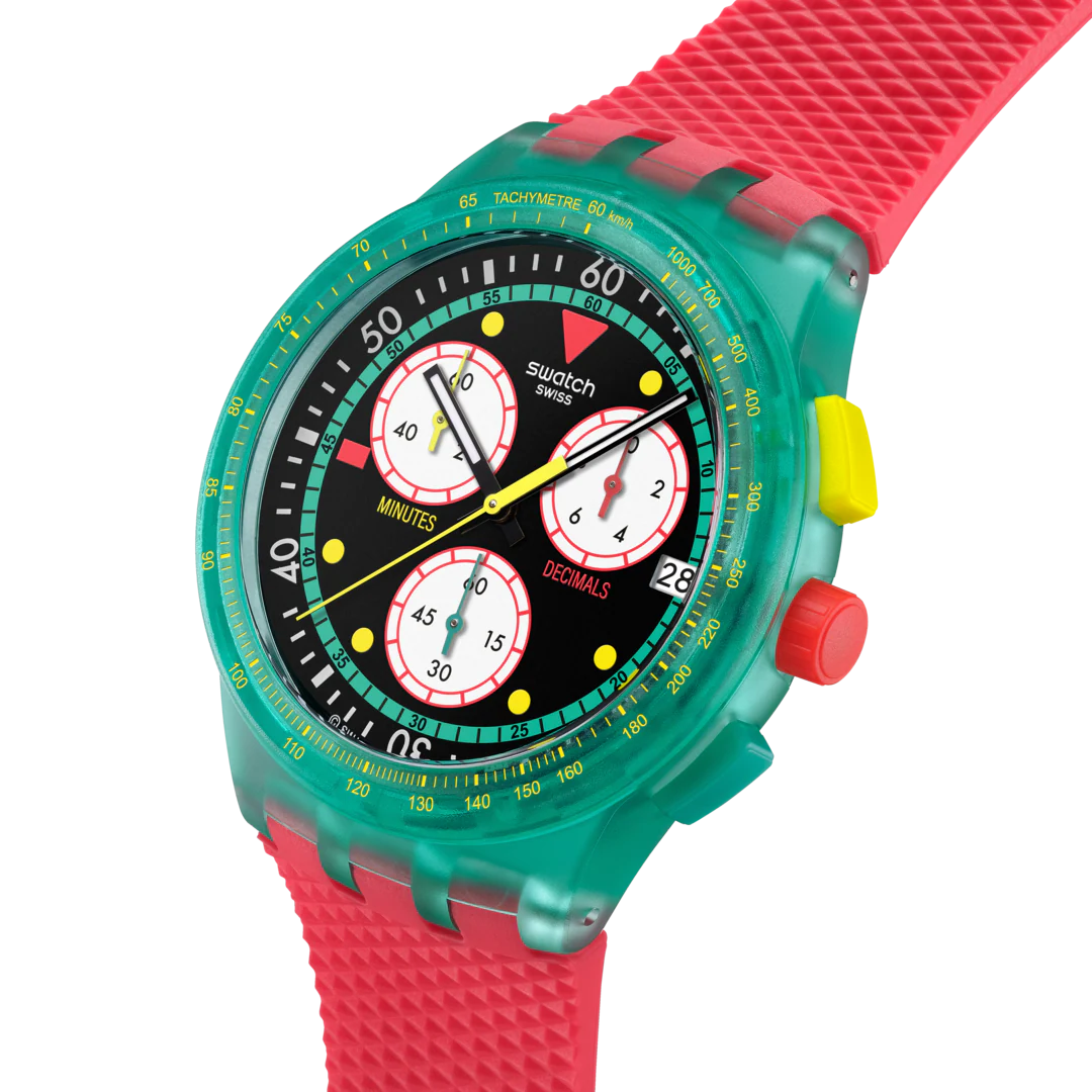 Swatch-Uhr NEON EMERALD CHRONO Originals Chorno 42 mm SUSG409
