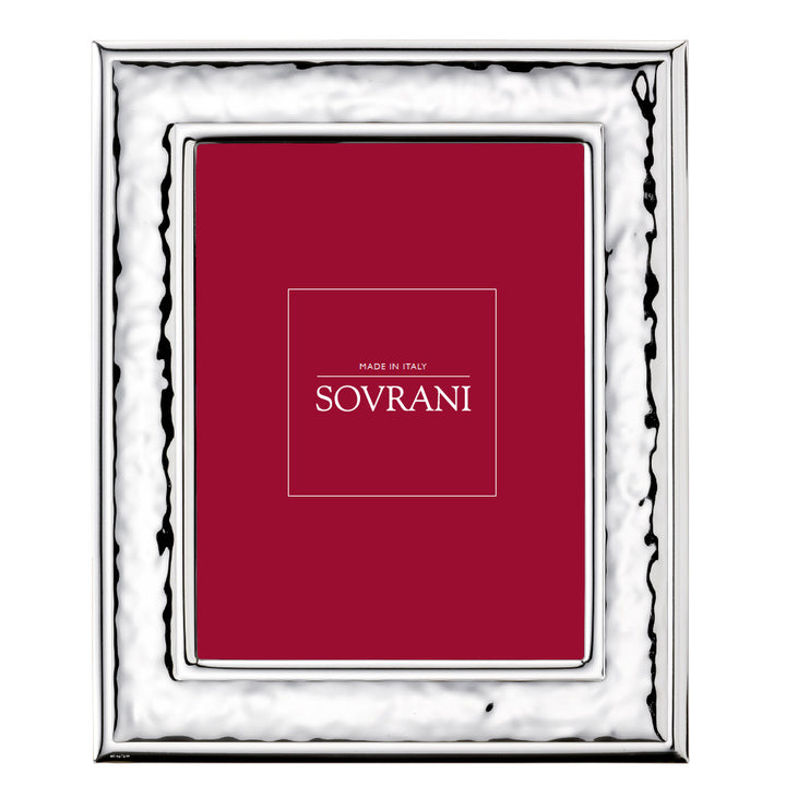 Sovrani dvoulaminátový fotorámeček lesklý stříbrný s bílým dřevěným zadním dílem 18x24cm B685