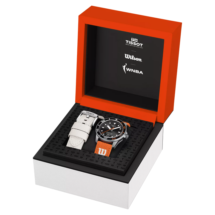 Tissot ur Seastar Wilson WNBA special edition 40mm sort automatisk stål T120.807.17.051.00