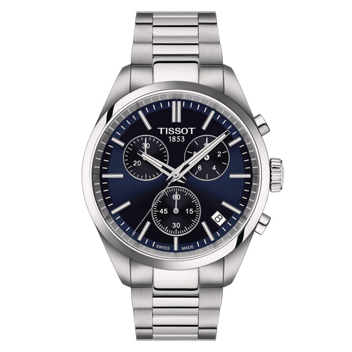 Relógio Tissot Tissot PR 100 Chrono 40mm aço quartzo azul T150.417.11.041.00
