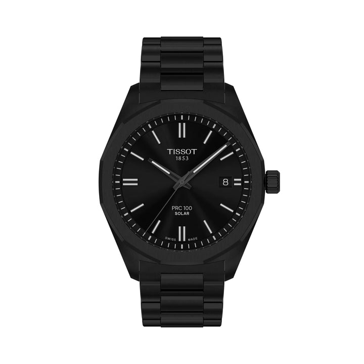 Montre Tissot PRC 100 Solar 39mm acier quartz noir finition PVD noir T151.422.33.051.00
