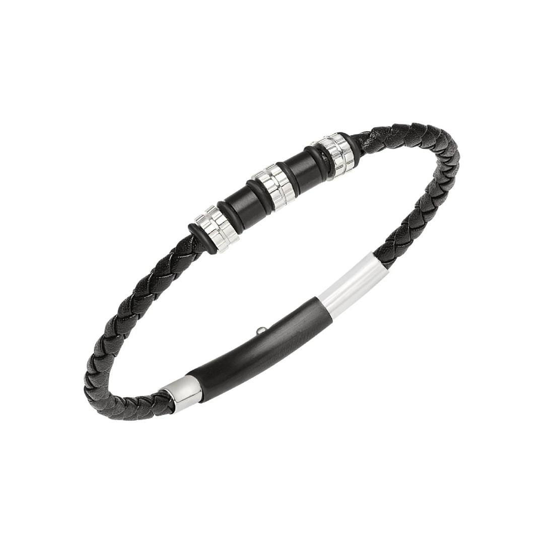 Breil Wanderlust stålläderarmband TJ3369