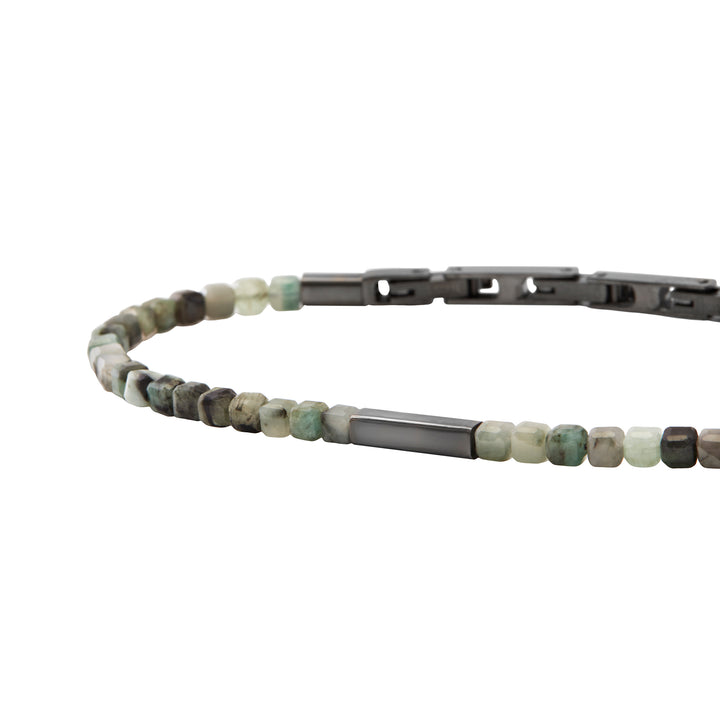 Breil Priam steel bracelet with IP gun emerald root finish TJ3643