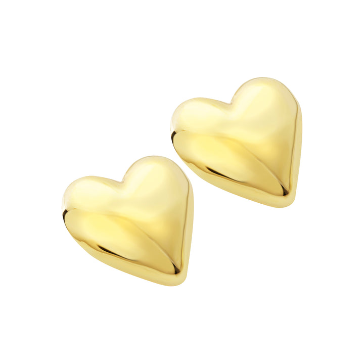 Brincos Breil Big Heart com lóbulo em aço com acabamento IP dourado TJ3692