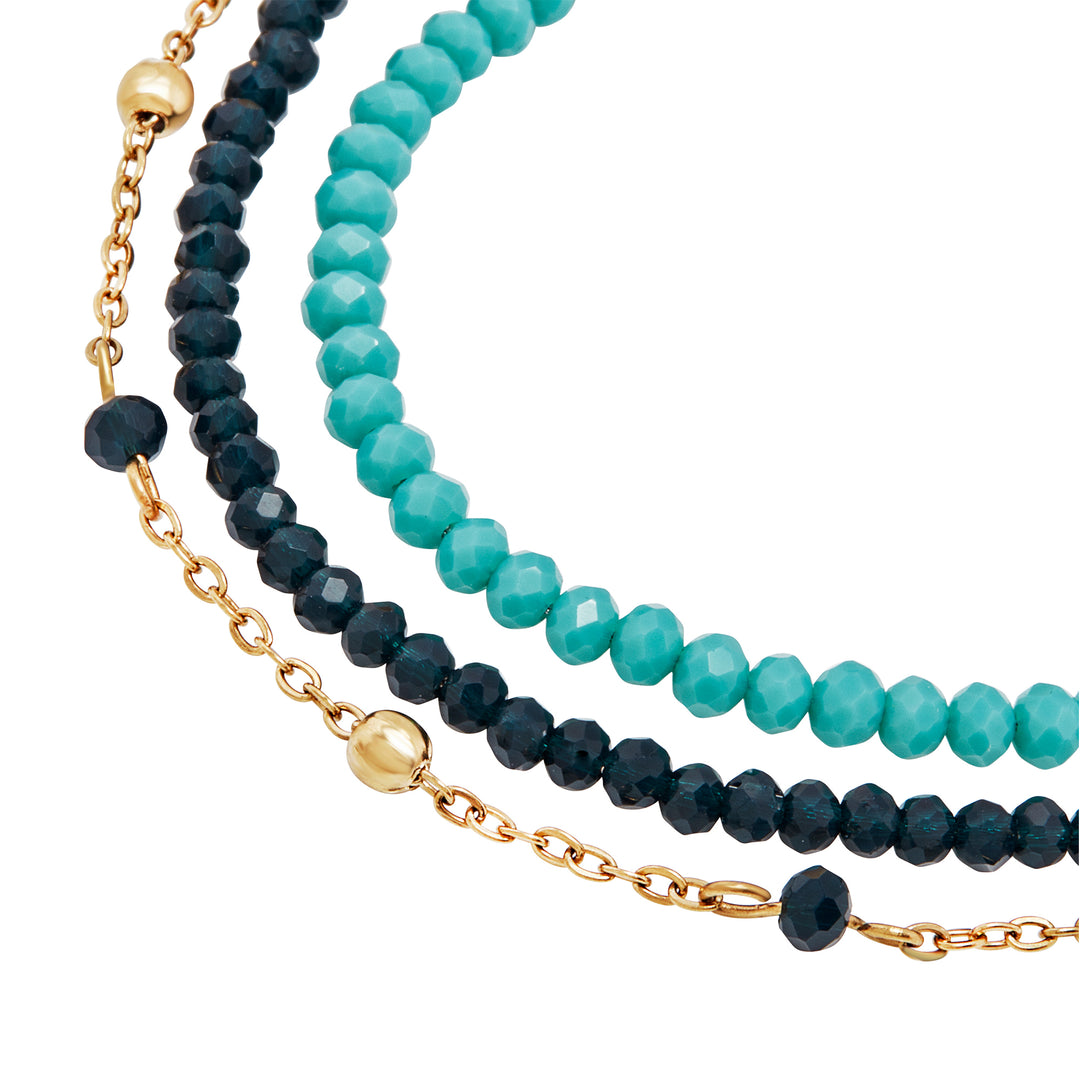 Breil náramek Magnetica System Elemento Small Aqua Steel náramek s úpravou IP Gold a krystaly TJ3769