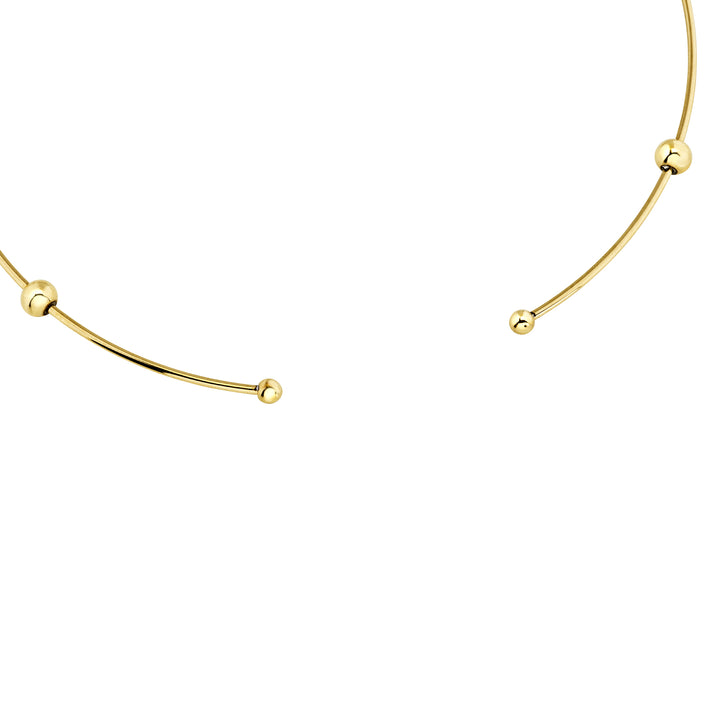 Colar Breil Bubble rígido em aço com acabamento IP dourado e pérolas TJ3777