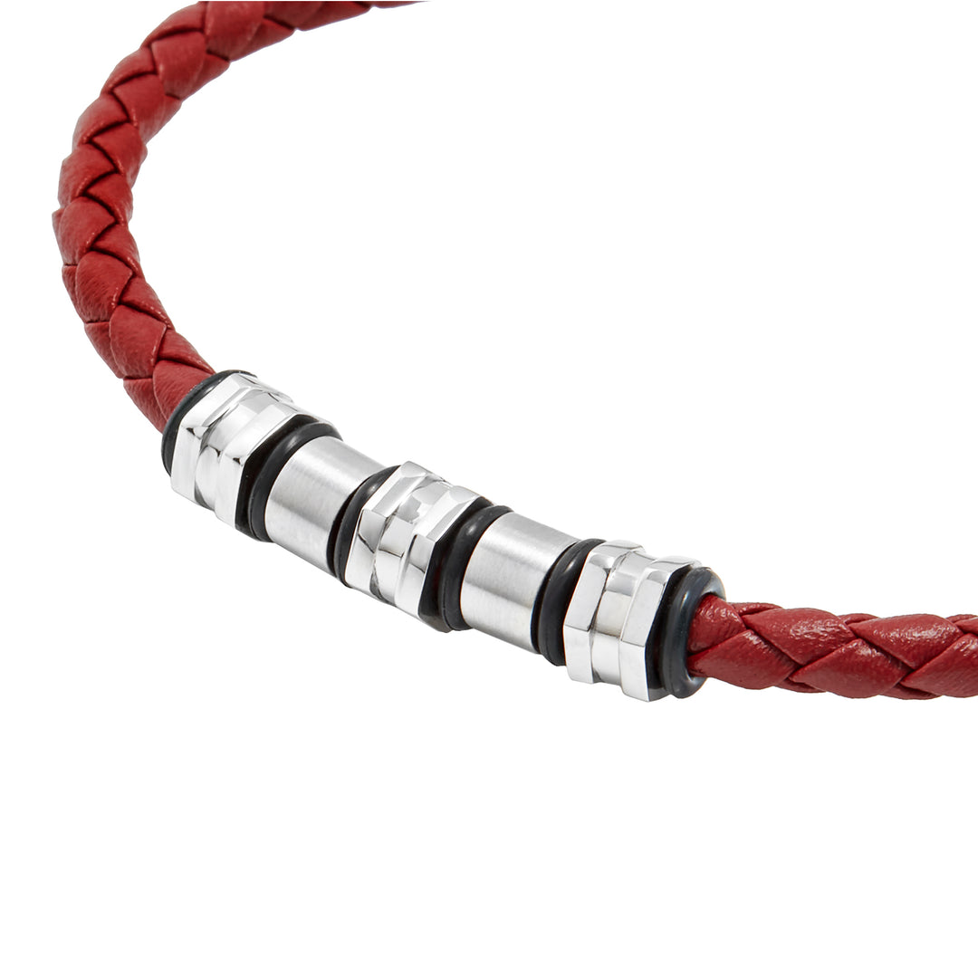 Breil Wanderlust stålläderarmband TJ3795