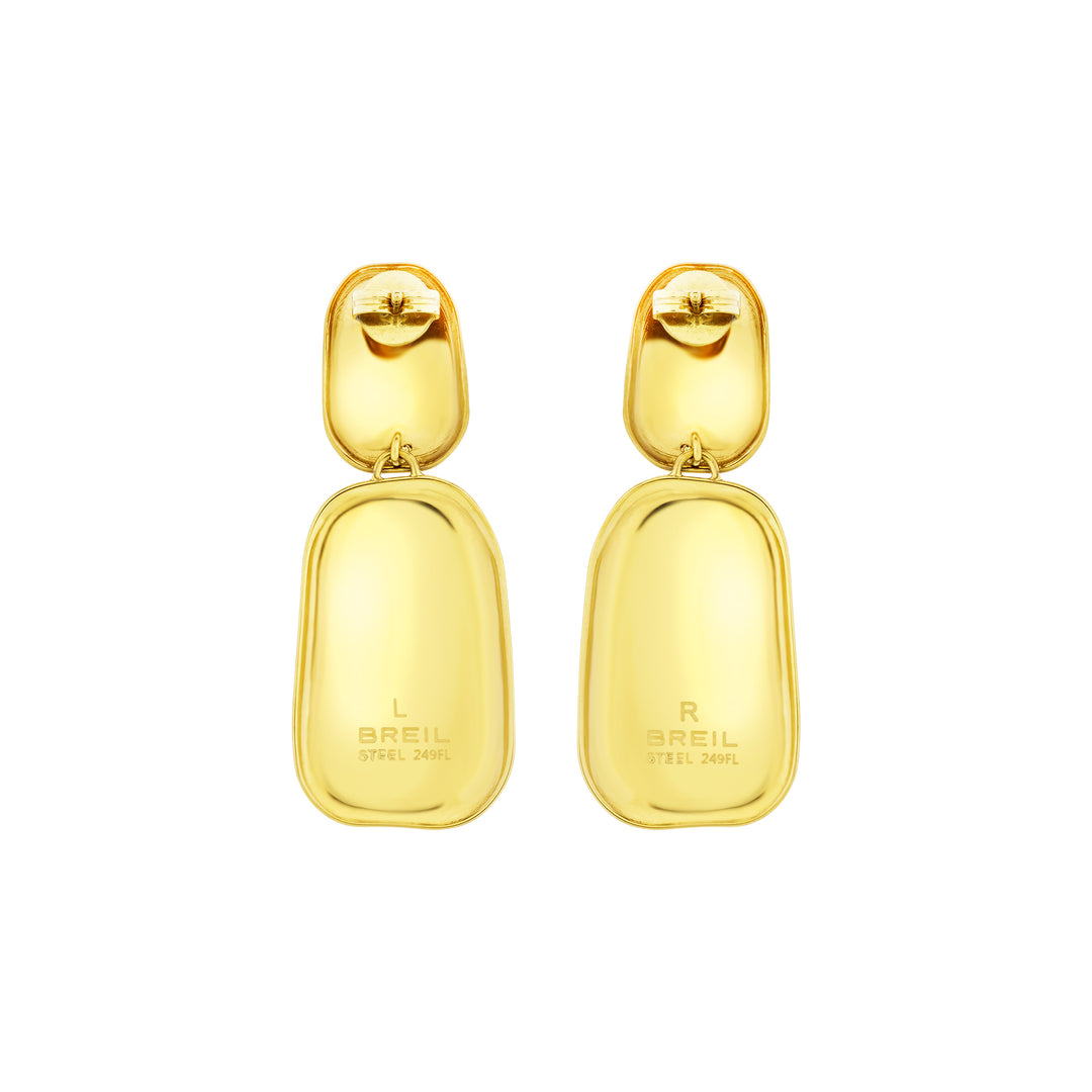 Breil Sculpture vedhængsøreringe i stål med IP Gold finish TJ3813