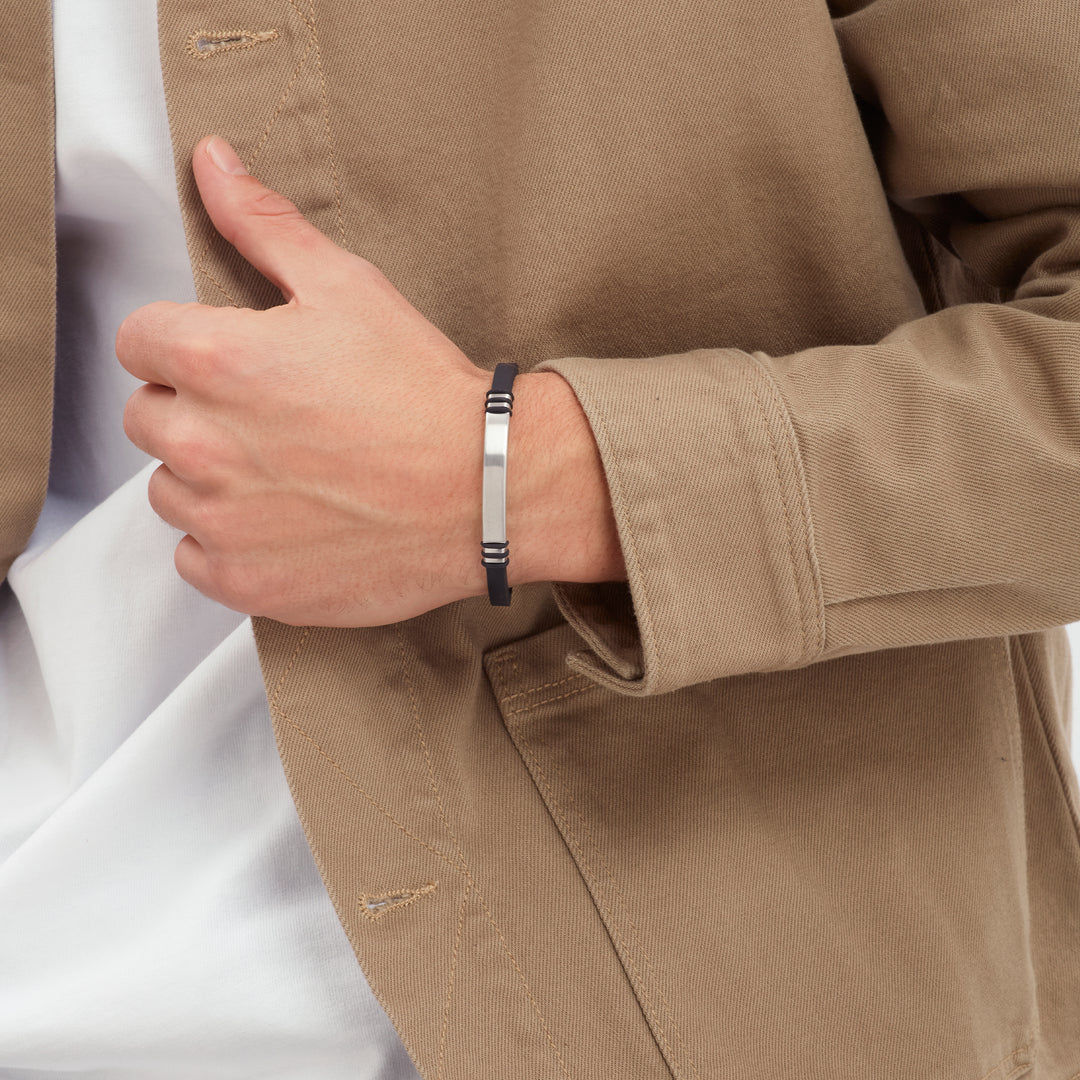 Breil Light Cuff stål silikone armbånd TJ3819