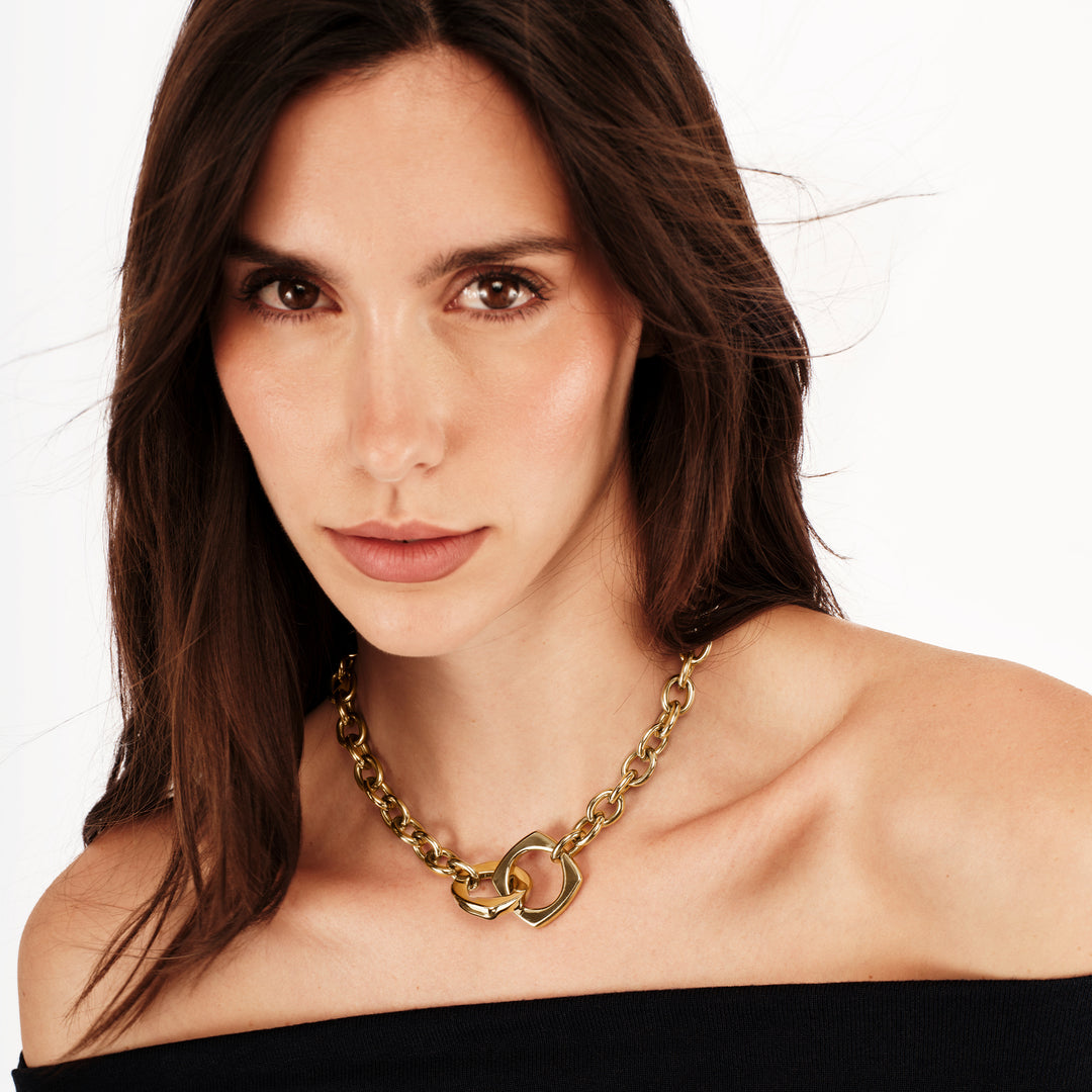 Collier Breil Tetra Goes Big en acier finition or PVD TJ3943