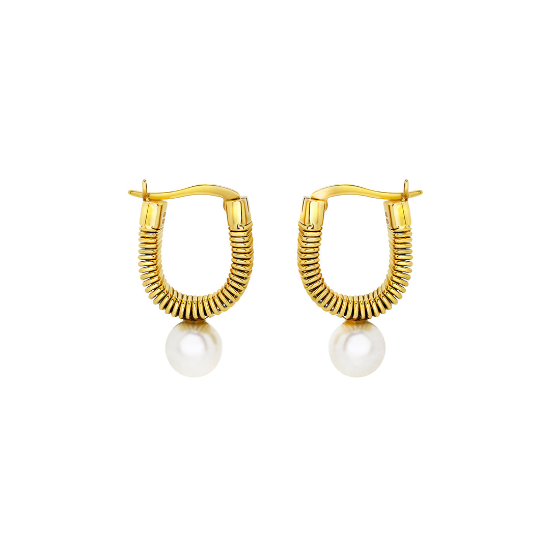 Breil orecchini a cerchio Stylize acciaio finitura IP gold TJ4052