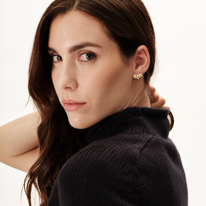 Breil Globe øreringe i stål med IP guld finish TJ4073