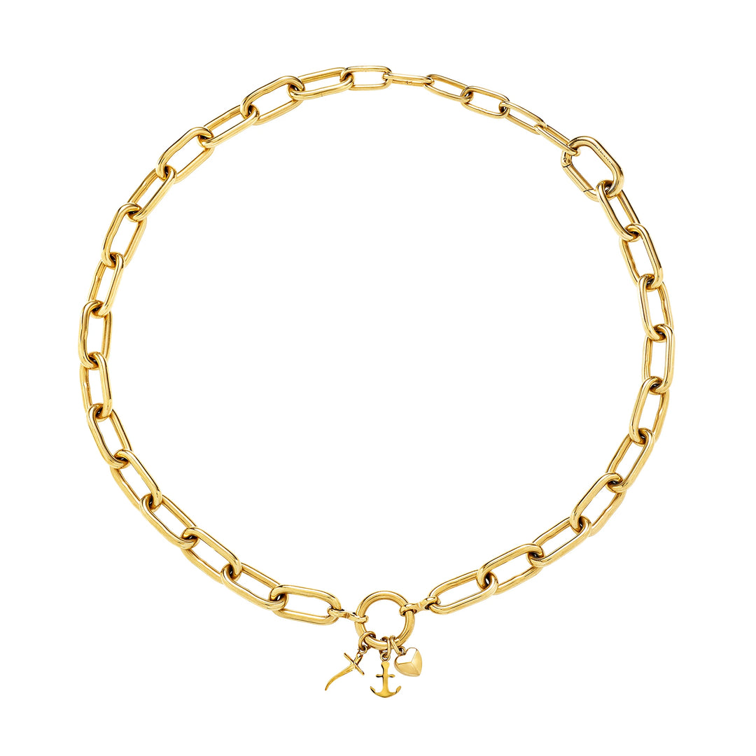 Breil Love Ties -kaulakoru teräksestä IP-kultapinnalla TJ4074