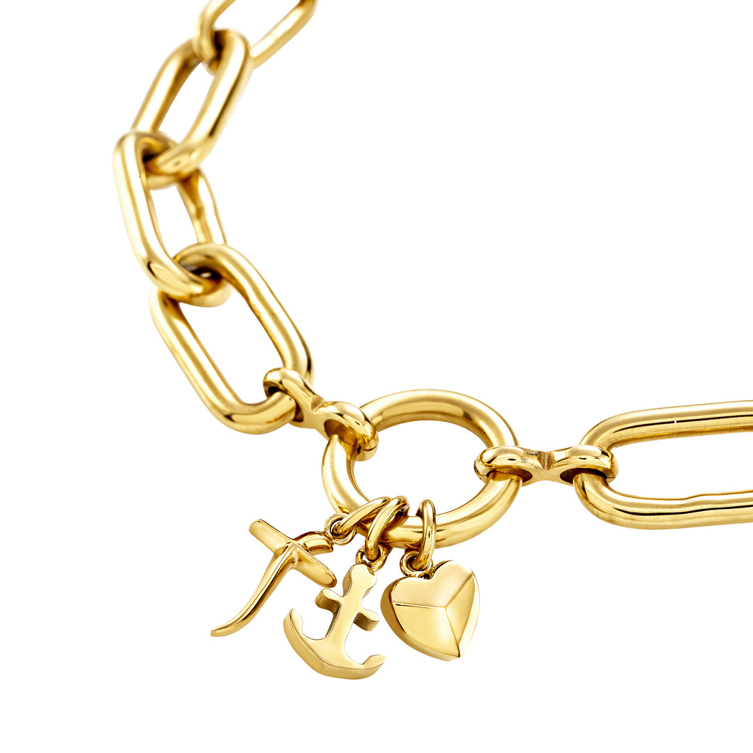 Breil Love Ties -kaulakoru teräksestä IP-kultapinnalla TJ4074