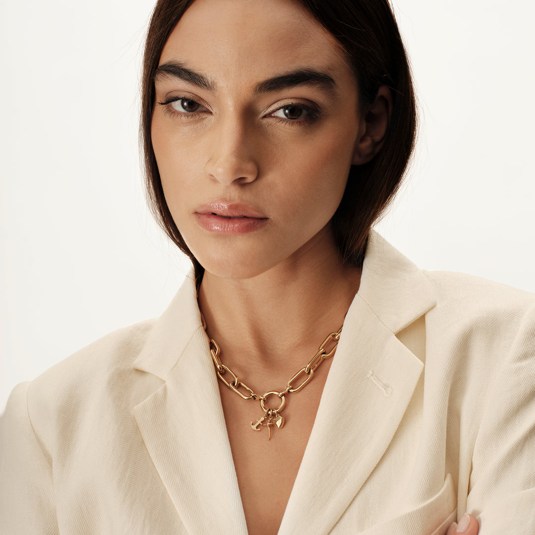 Breil Love Ties -kaulakoru teräksestä IP-kultapinnalla TJ4074