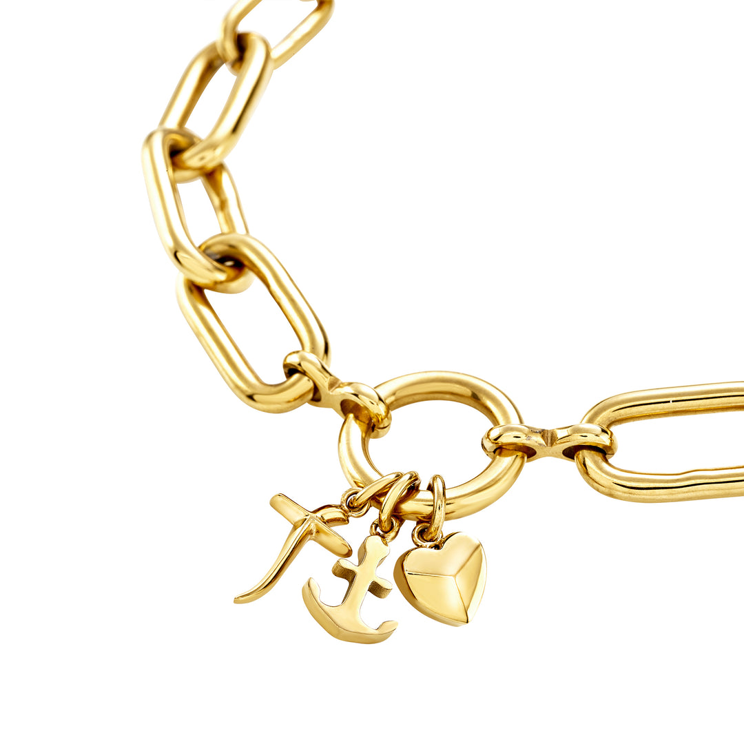 Pulseira Breil Love Ties em aço com acabamento IP dourado TJ4076