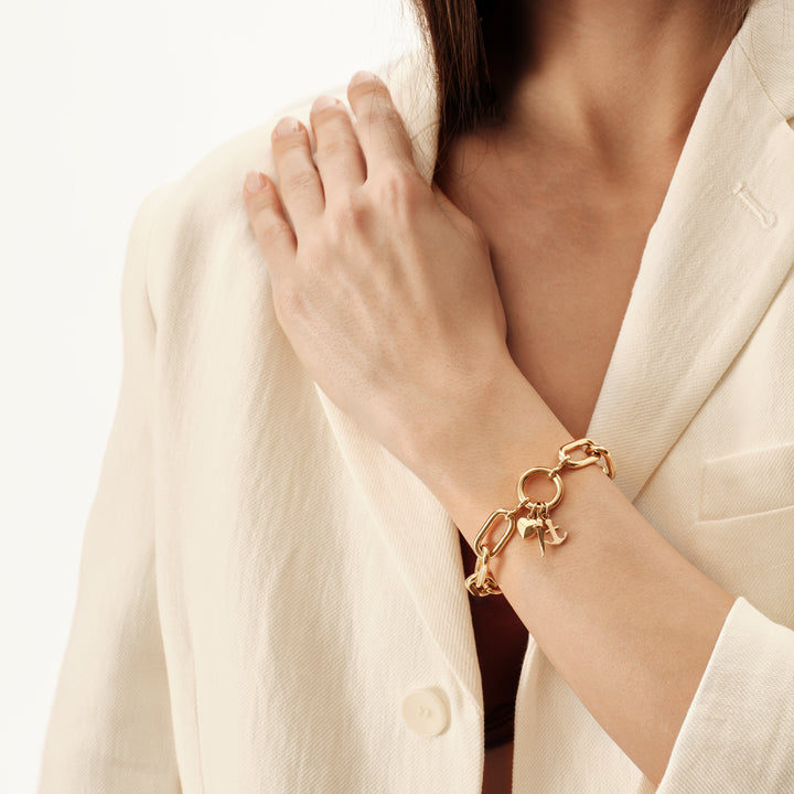 Pulseira Breil Love Ties em aço com acabamento IP dourado TJ4076