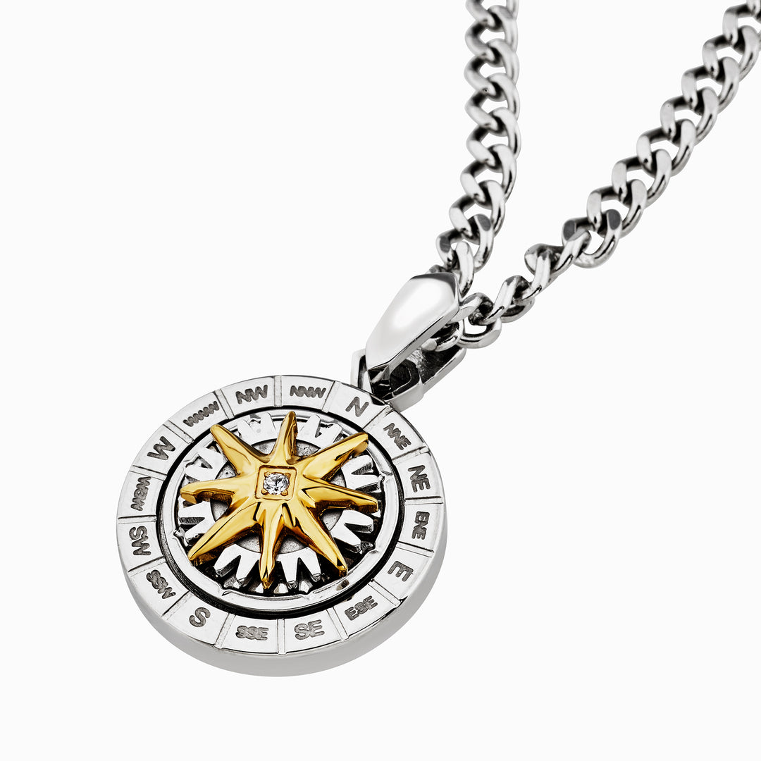Ocelový náhrdelník Breil Primal Compass TJ4169
