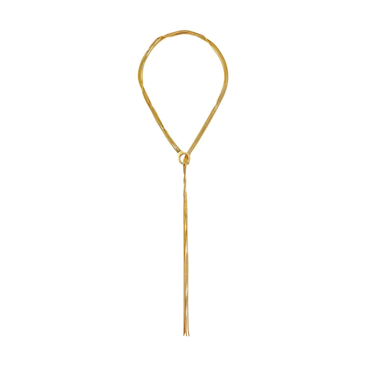 Collar tipo bufanda Breil Falling Star acero PVD acabado en oro de 14 quilates TJ4182