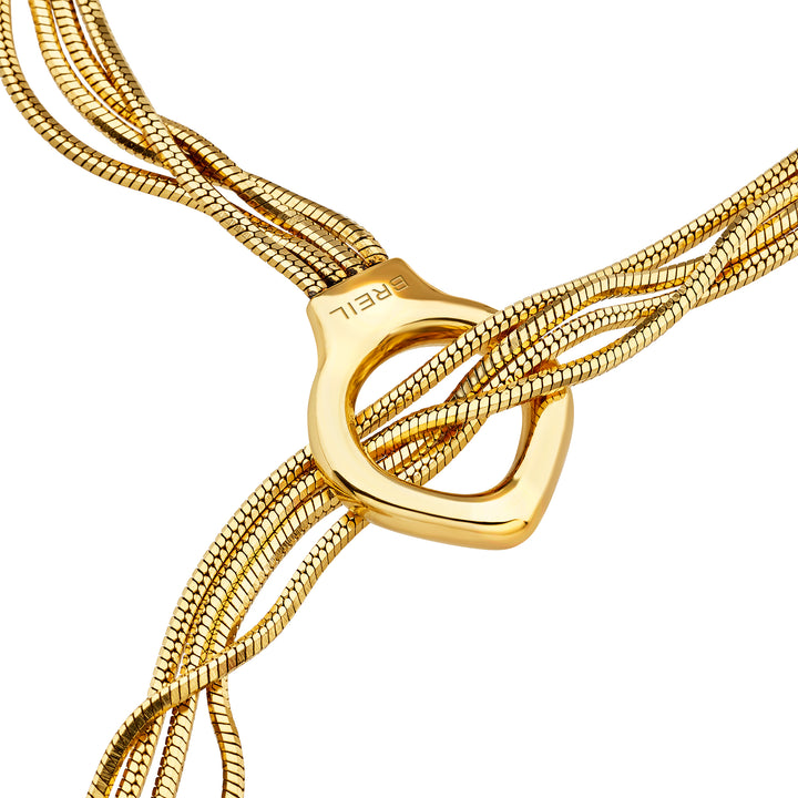 Collar tipo bufanda Breil Falling Star acero PVD acabado en oro de 14 quilates TJ4182