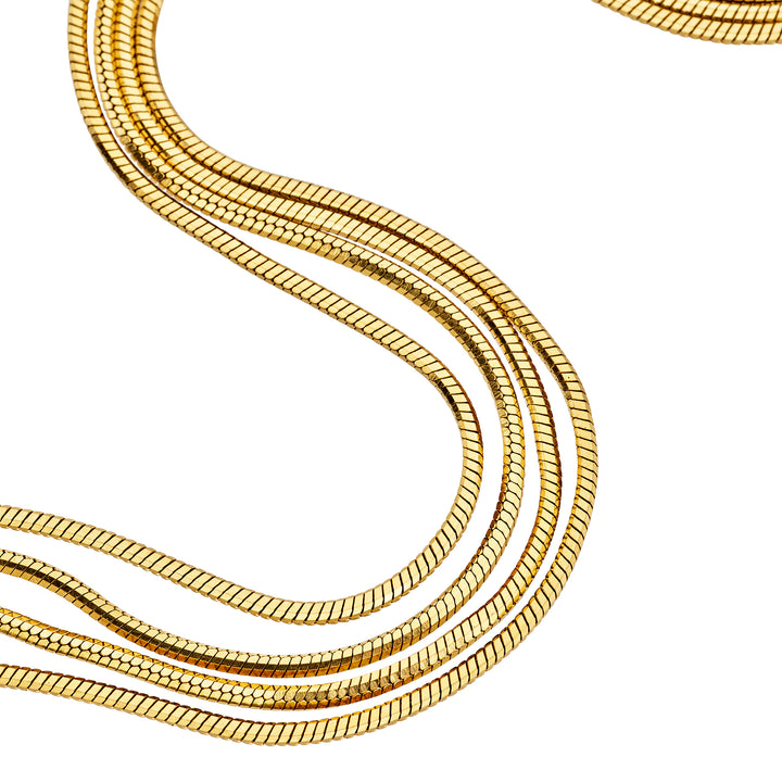 Collar tipo bufanda Breil Falling Star acero PVD acabado en oro de 14 quilates TJ4182