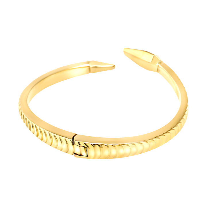 Bratara Breil Hypnotic rigida din otel cu finisaj PVD din aur de 14K TJ4207