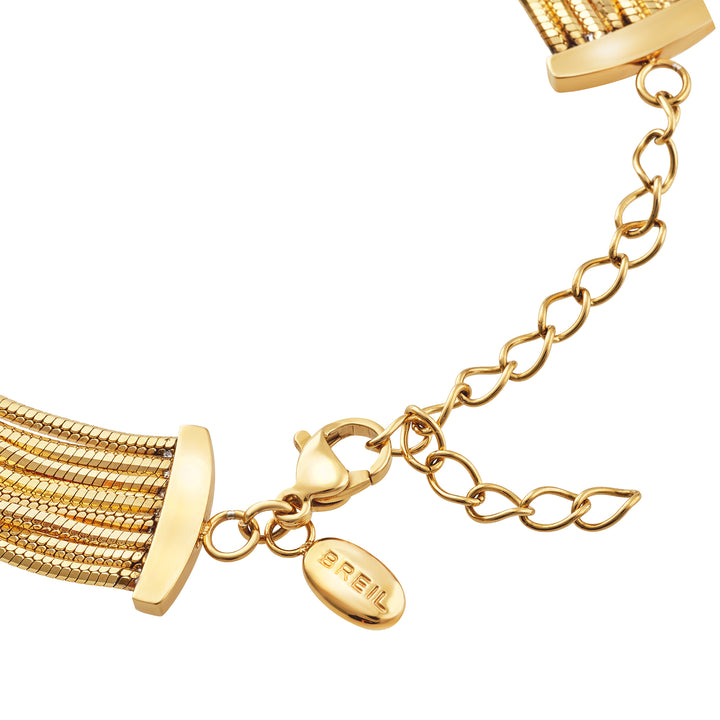 Brazalete Breil Falling Star en acero con acabado PVD en oro de 14 quilates TJ4232