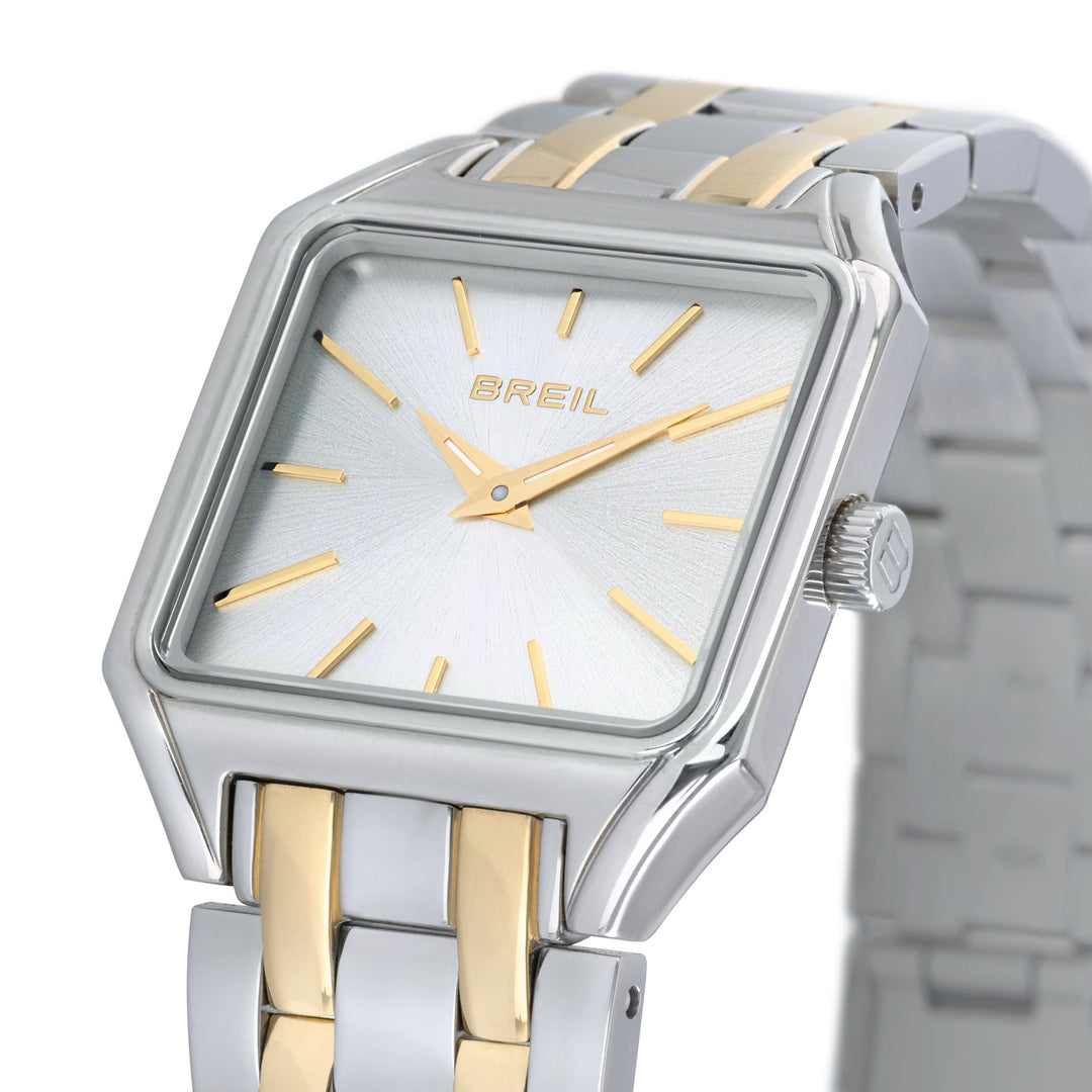 Breil óra A B 27x26mm ezüst kvarc acél sárga arany PVD kivitelben TW2071