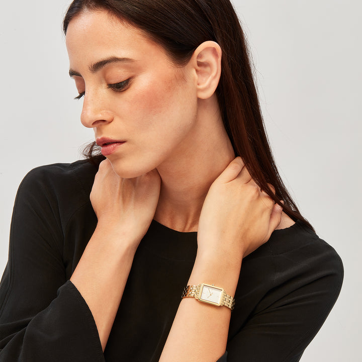 Breil Carré ur 20x24mm hvidt kvartsstål IP guldfinish TW2078