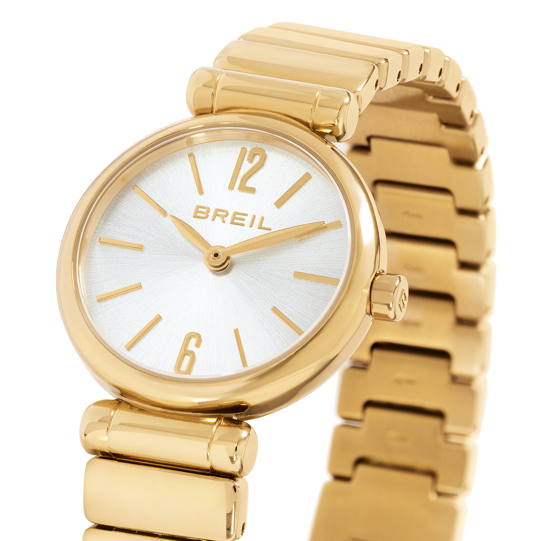 Breil Nuvè klocka 28 mm silver kvartsstål IP guldfinish TW2126