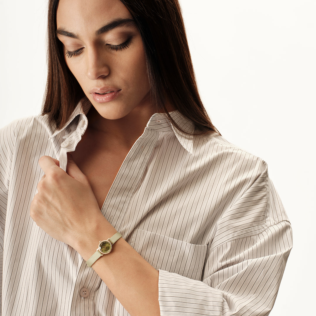 Breil Darling klocka 18 mm grönt kvartsstål IP guldfinish TW2190