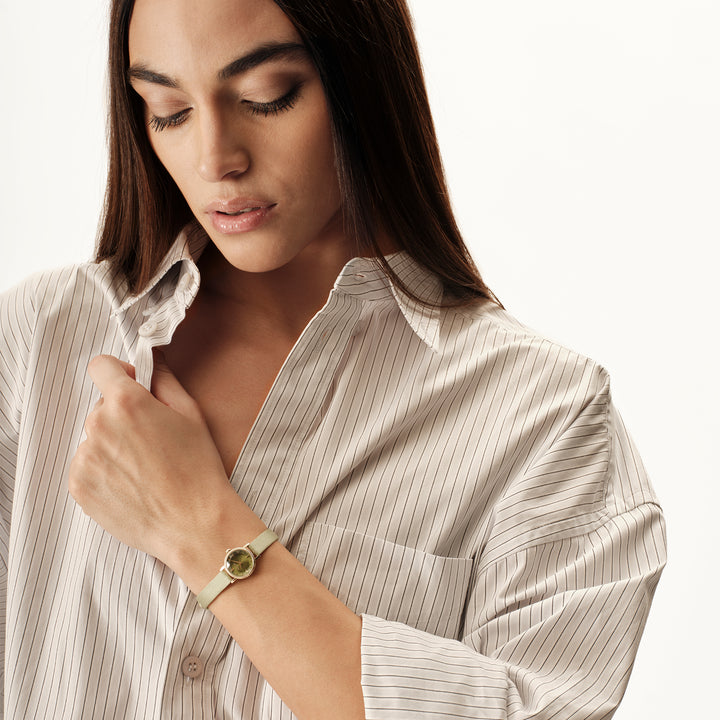 Breil Darling klocka 18 mm grönt kvartsstål IP guldfinish TW2190