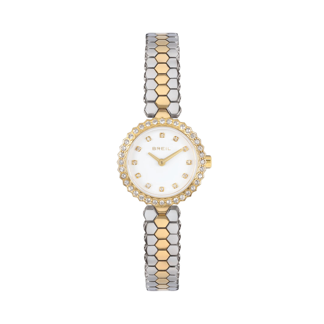 Breil Primp klocka 24mm vitt kvartsstål PVD finish 14k guld TW2200