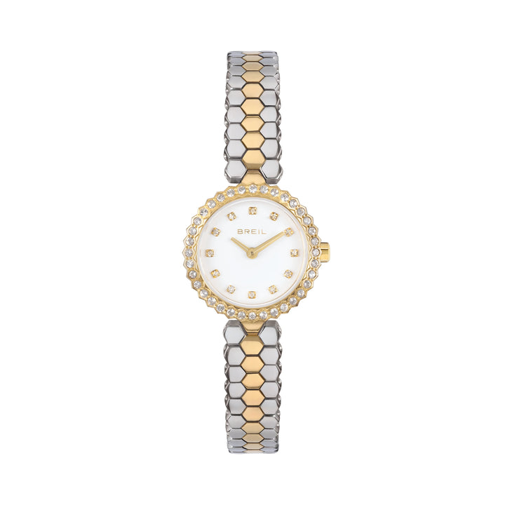 Breil Primp klocka 24mm vitt kvartsstål PVD finish 14k guld TW2200