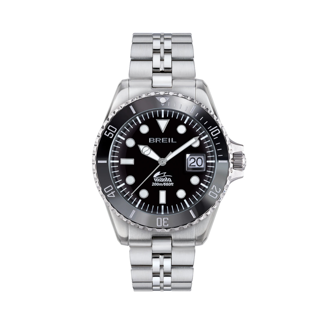 Breil watch Manta Heritage 42mm black quartz steel TW2206