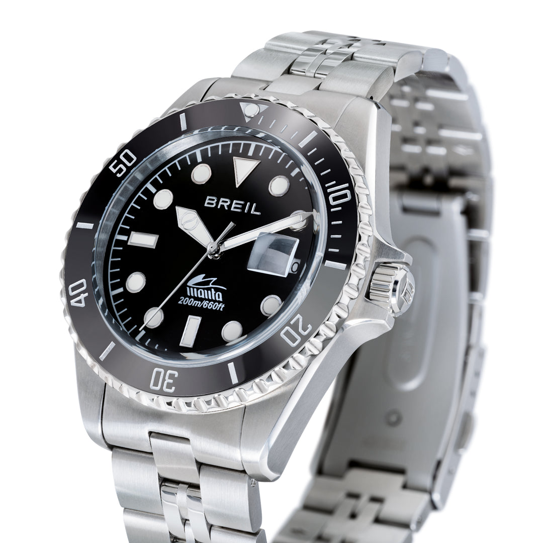 Breil watch Manta Heritage 42mm black quartz steel TW2206