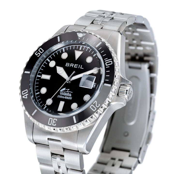 Breil watch Manta Heritage 42mm black quartz steel TW2206