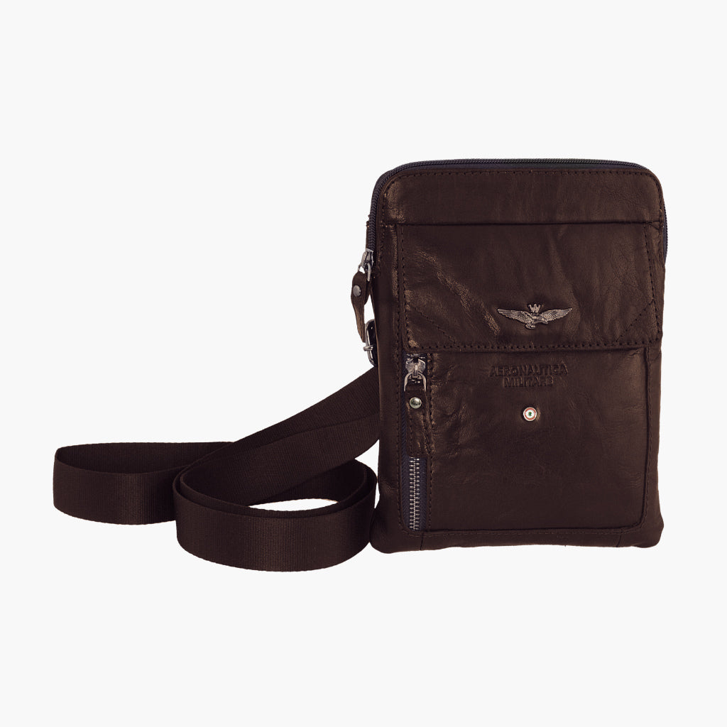 Aeronautica Militare Small Vintage leather shoulder bag AM301-MO