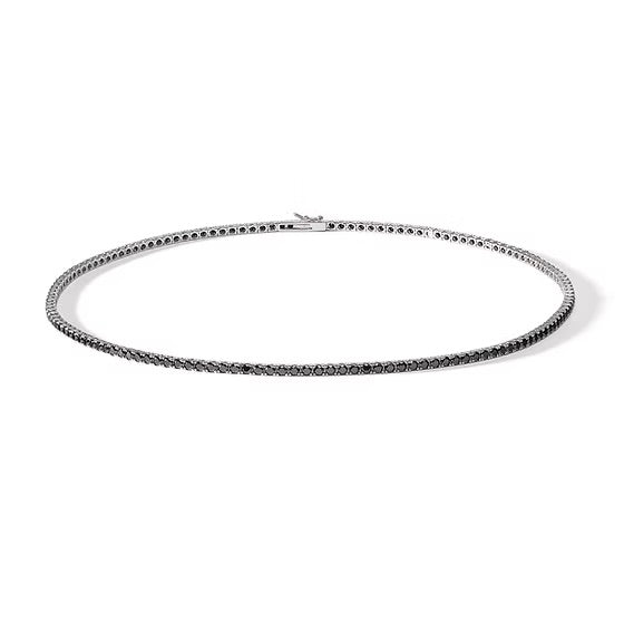 Collier ras de cou Comete Tennis argent 925 zircons noirs UGL 738 N M45