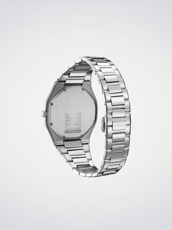D1 Milano Groovy Silver Ultra vékony 39 mm D1-UHBJ02