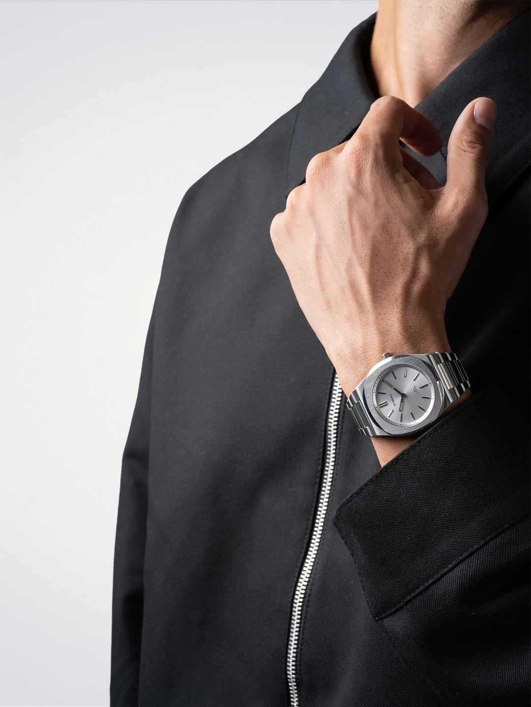 D1 Milano Groovy Silver Ultra vékony 39 mm D1-UHBJ02