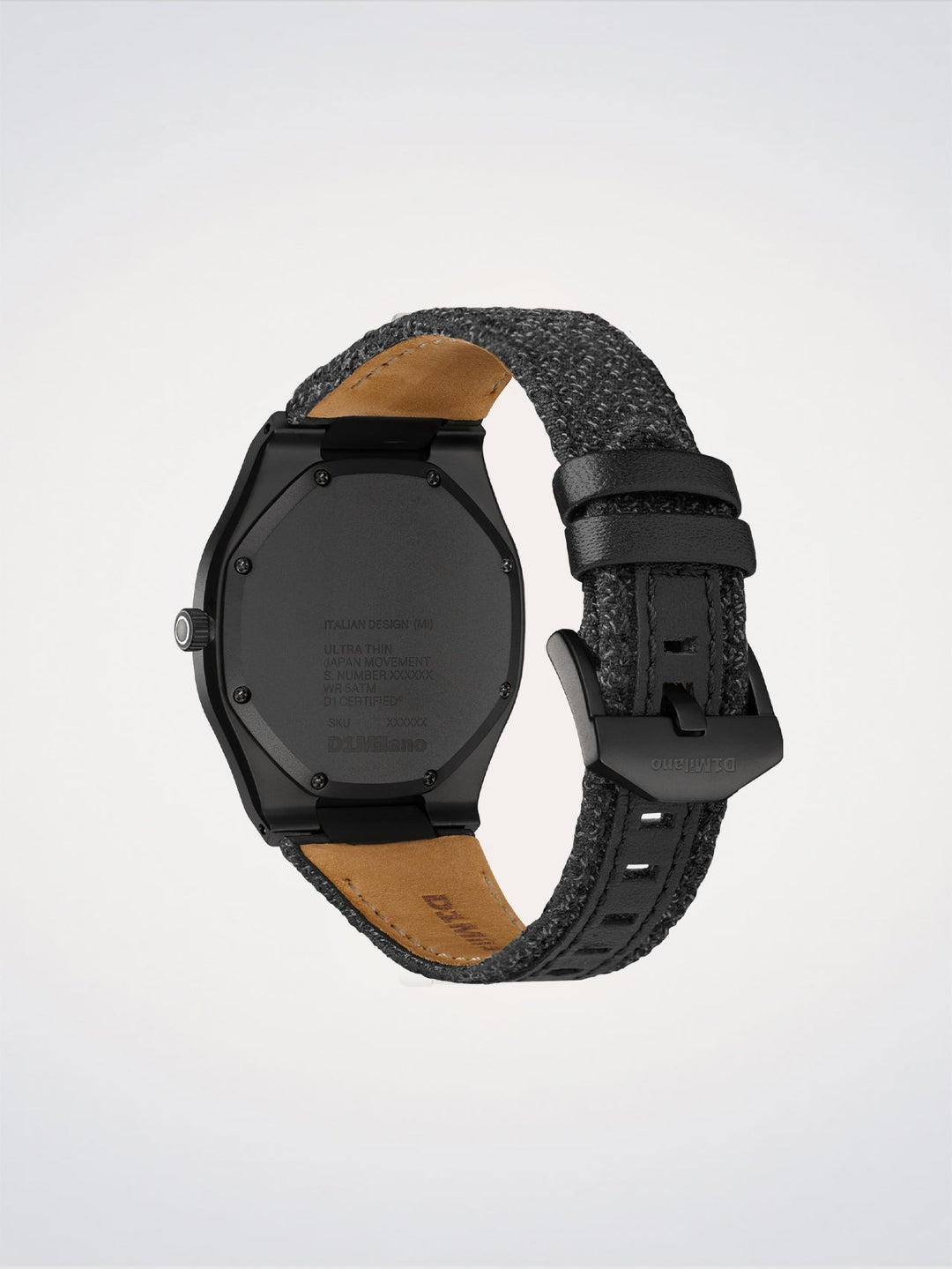 D1 Milano Musta Kevlar Ultra Thin Kello 39 mm D1-UHKJ01