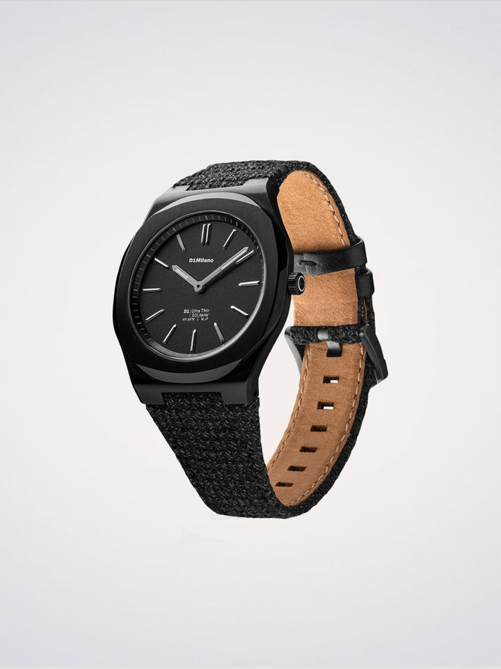 D1 Milano Musta Kevlar Ultra Thin Kello 39 mm D1-UHKJ01